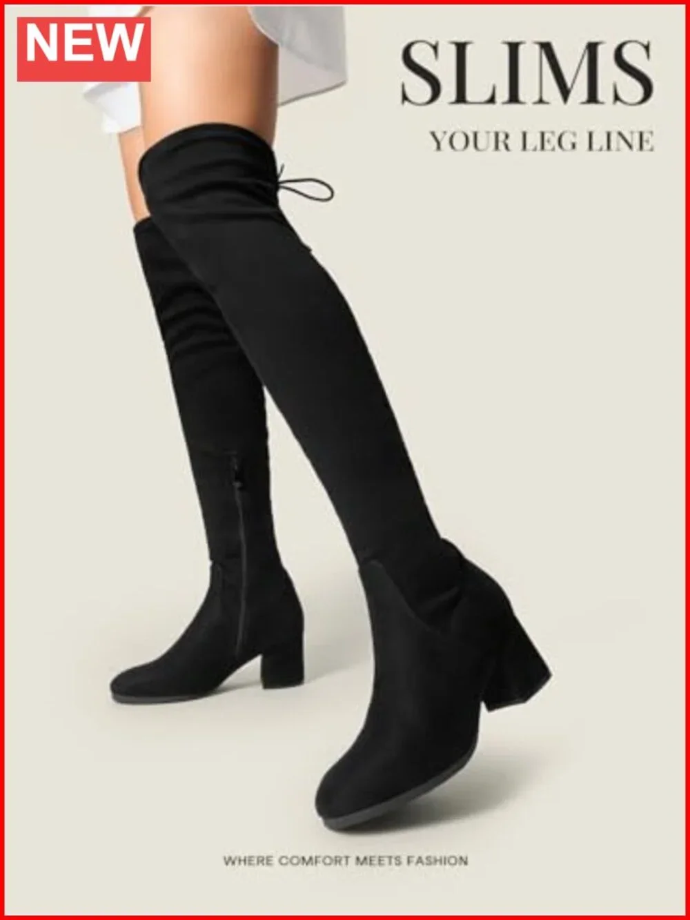 DREAM PAIRS Women's Over The Knee Thigh High Faux Suede Boots